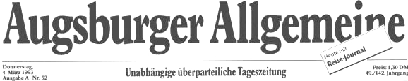 Wir machen Baggerseemusik - The platform for acoustic music - unplugged at Augsburg 1990 till 1994 - Augsburger Allgemeine 03-04-1993